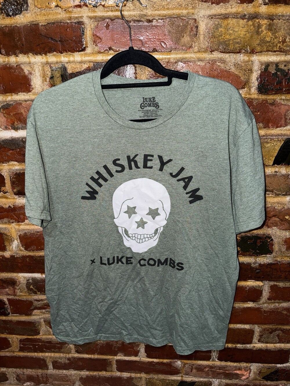 LUKE COMBS Whiskey Jam T Shirt Green, Large